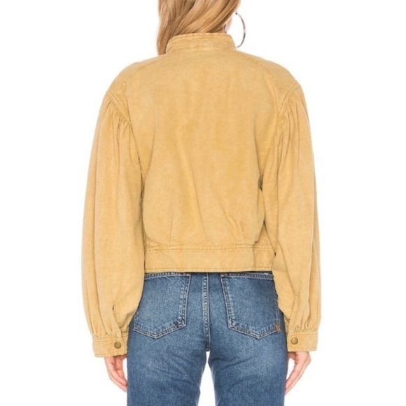 Free People Poet Oversized Khaki Moto Jacket - Picture 6 of 8